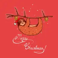 Hanging Sloth. Merry Christmas! - design