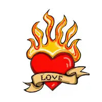 Flaming Heart Love - design