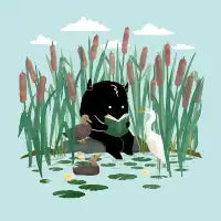 A Quiet Lake Spot – Book Lover Monster - design