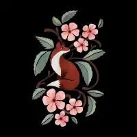 Fox in Cherry Blossoms - design