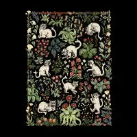 Ugly Medieval Cats Millefleur - design