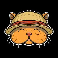 Straw hat cat - design