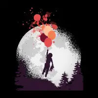 Boy and Teddy Bear Floating - design