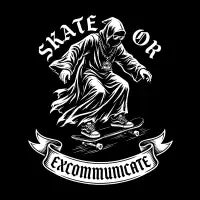 Skate or Excommunicate T-Shirt - design