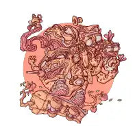 Peach puzz gang - design