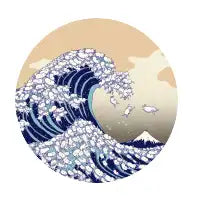 the great wave of kawaii in circle - design