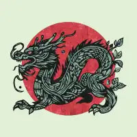 A wooden dragon in a race with the sun - design