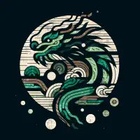 Abstract wooden dragon feel - design