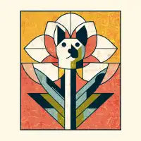 Bauhaus dog flower - design