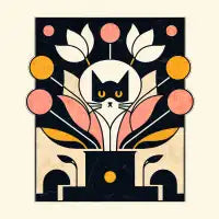 Bauhaus vase with flowers - design