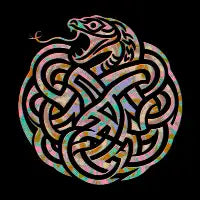 Celtic tangle with snake - design