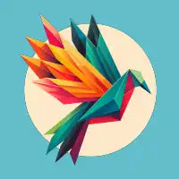 Colorful origami bird - design