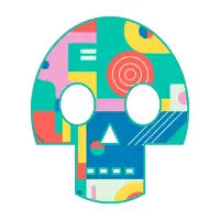 Geometric Memphis Skull T-Shirt - design