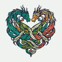 Intertwined dragons - design
