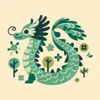 Minimalist decorative dragon - design