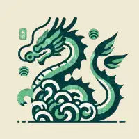 Minimalist dragon wave - design