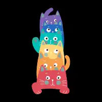 Rainbow cat chain - design