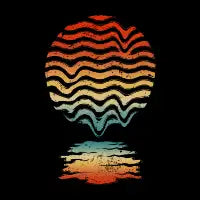 Retro melting sunset - design
