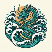 Vintage dragon power wave - design