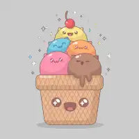 Vintage Kawaii Ice Cream Cats - design