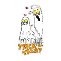 Two ghosts tricking and treating T-Shirt - design