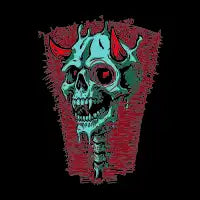 Skull red lines - design