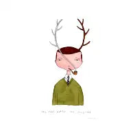 One real antler, one imagined - design