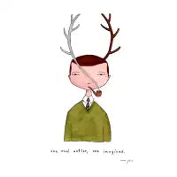 One real antler, one imagined - design