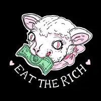 Eat The Rich. Cute lamb full of greed, just like us. - design
