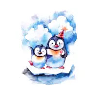 Two Xmas penguins - design