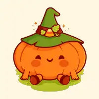 Kawaii Halloween Witch Pumpkin - design