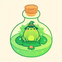 Kawaii Wizard Frog Inside a Potion Bottle - design