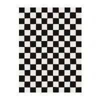 Hand Drawn Check Pattern Black & Cream Cut Sew - design
