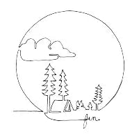 Outdoor life, one line art - design