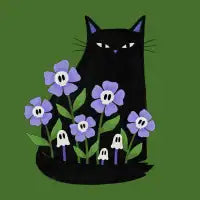 Spooky Flower Cat - design