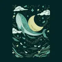 Celestial Whale in a Dreamscape Sky - design