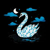 Moon Swan Serenity – Celestial Swan Art - design
