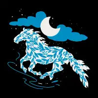 Sky Blue Spirit Horse – Celestial Equine Art - design