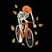 Pumpkin Skeleton Ride T-Shirt - design