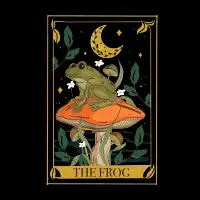 Woodland Frog Moon Tarot Card in a Dark Folklore Style - design