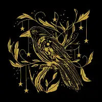Vintage Golden Raven Moon - design
