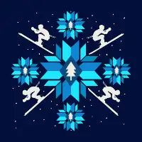 Blue Winter skiing - design