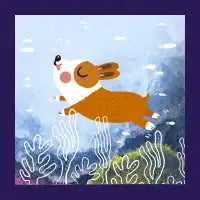 Underwater corgi - design