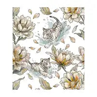 Blush Peonies with Tiger Swim - design