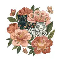 Botanical Big Cats Garden T-Shirt - design