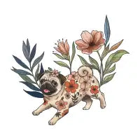 Floral Pug Garden - design