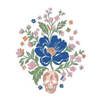 Flower skulls Night T-Shirt - design