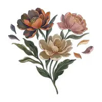 Hand Painted Peony Florals - design
