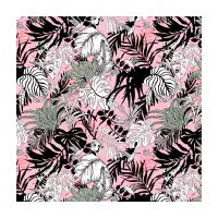 Hummingbirds in the pink rain forest - design