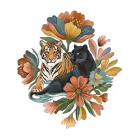 Jungle Cats In Bloom - design